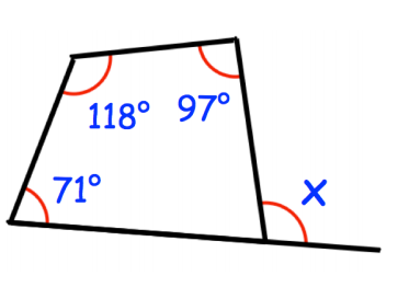 Internal angles in a quadrilateral