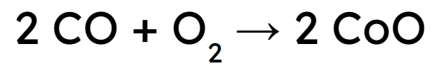 2 CO plus O2 reactants to become 2CoO