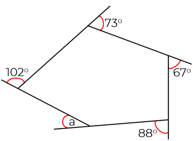 Find missing exterior angles of polygons